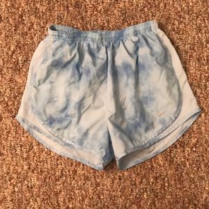 blue tye dye nike tempo shorts